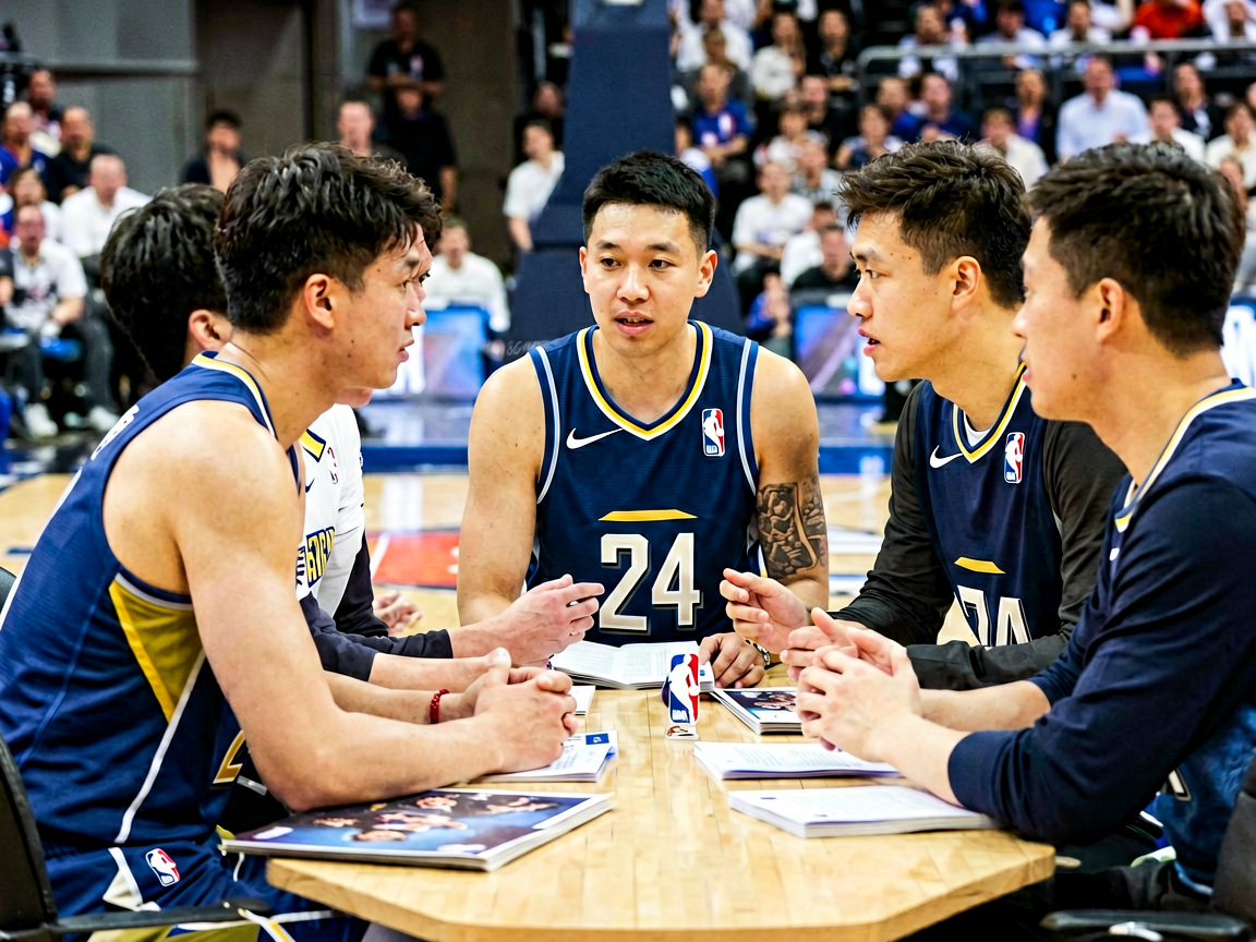 NBA休赛期球员交易传闻，球队管理层谈判场景
